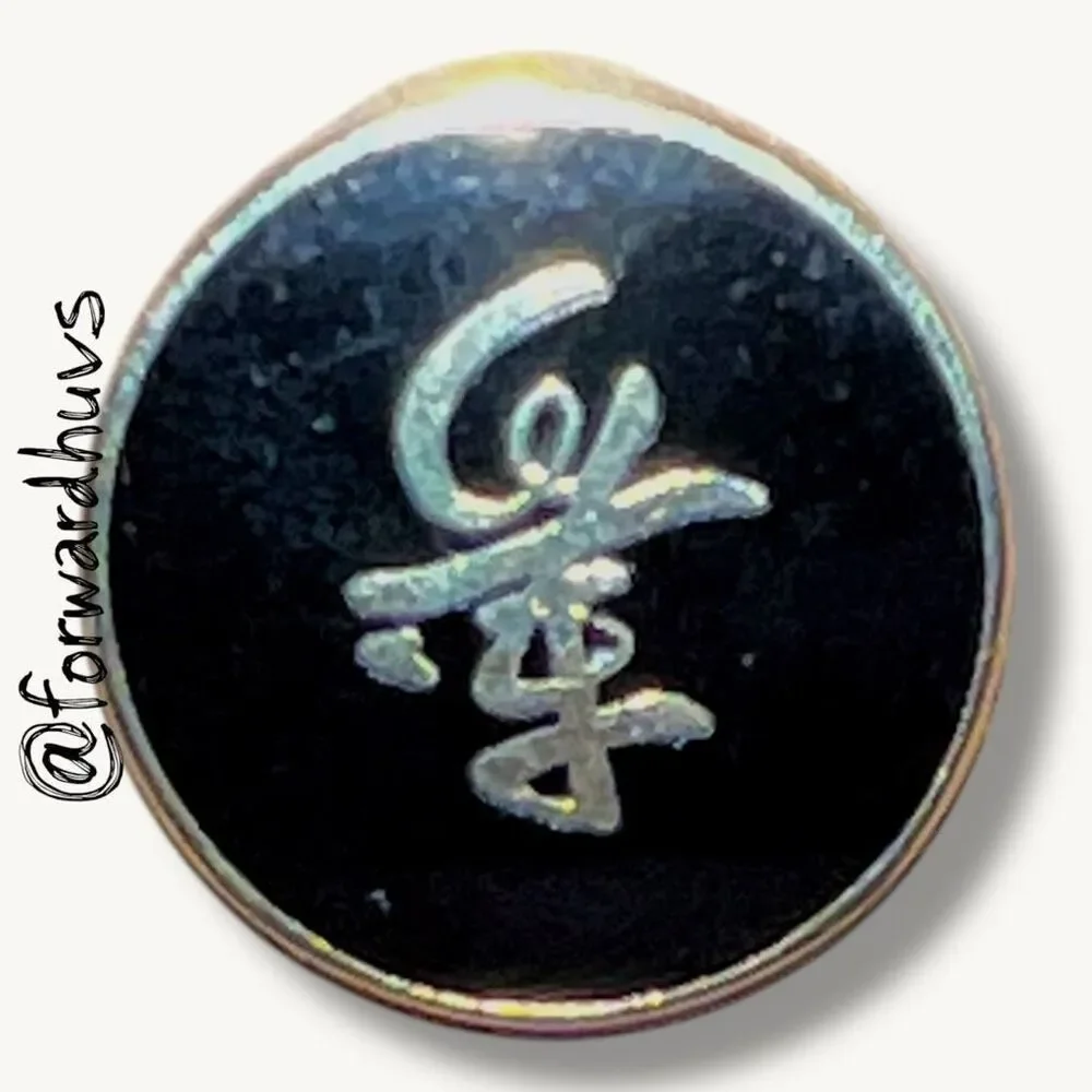 Black Longevity Symbol Tie Tack with Chain